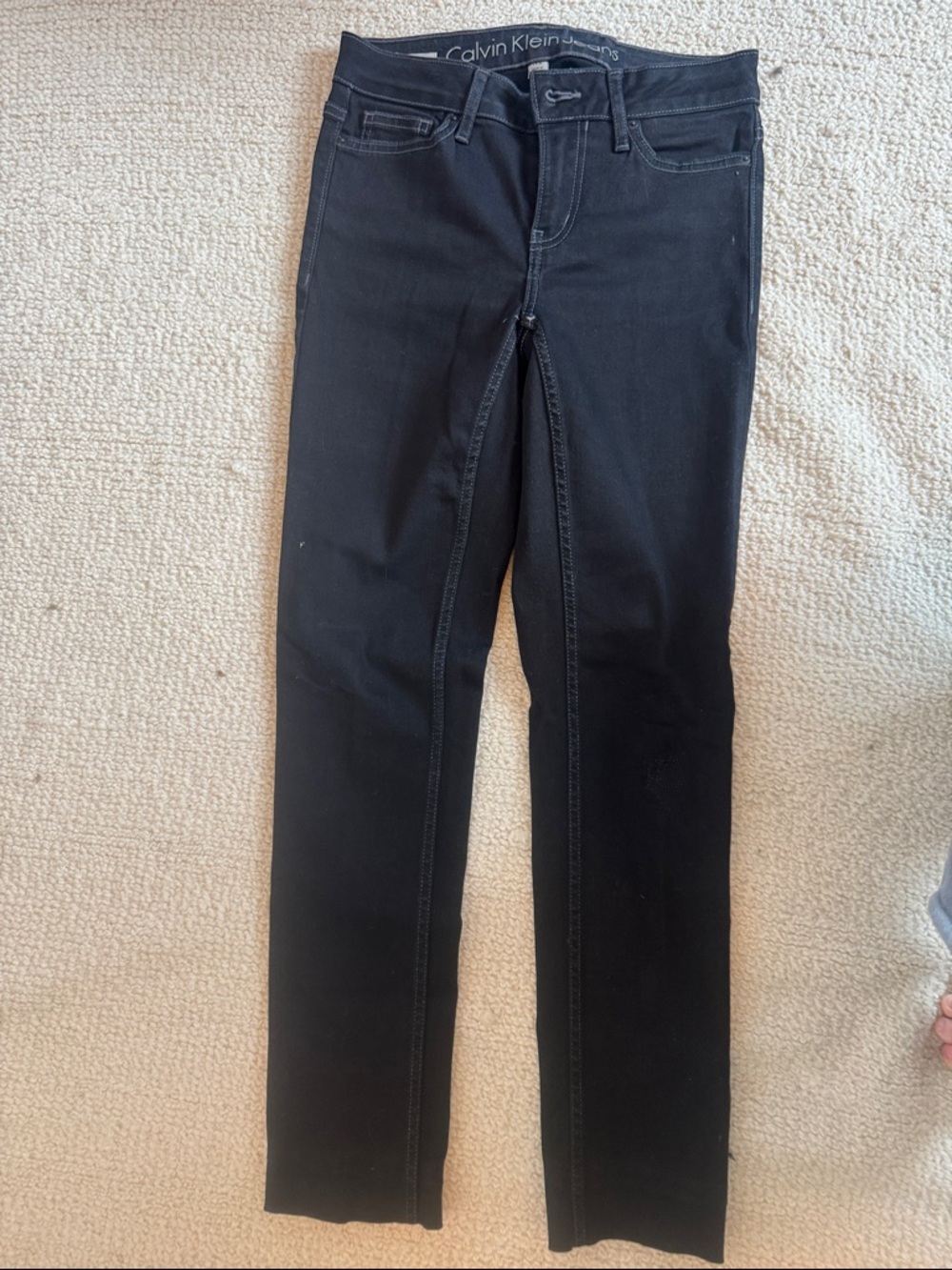 Calvin Klein Women's Slim Straight Black Jeans